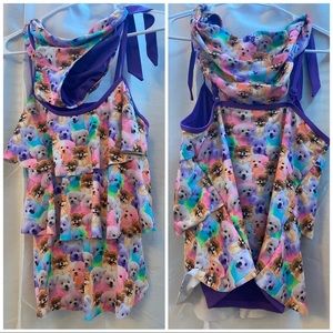 Justice colorful puppy tankini swimsuit